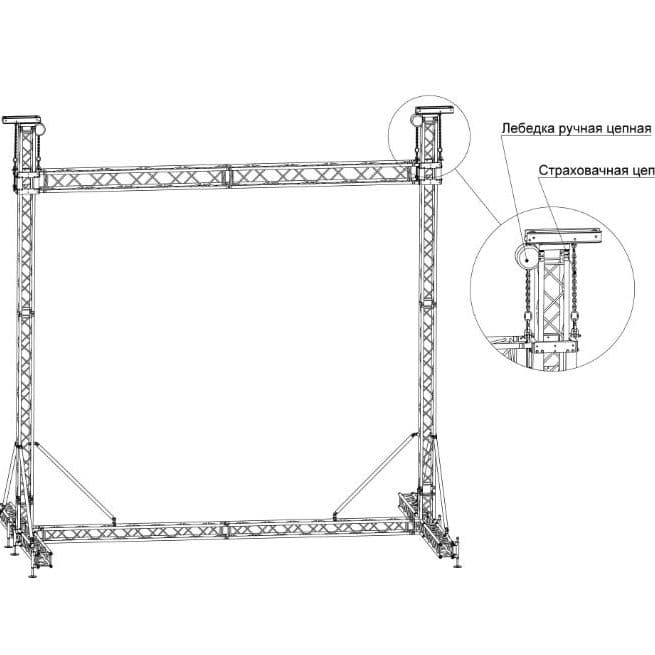 Конструкция для подвеса светодиодного экрана (4м  х 3м).